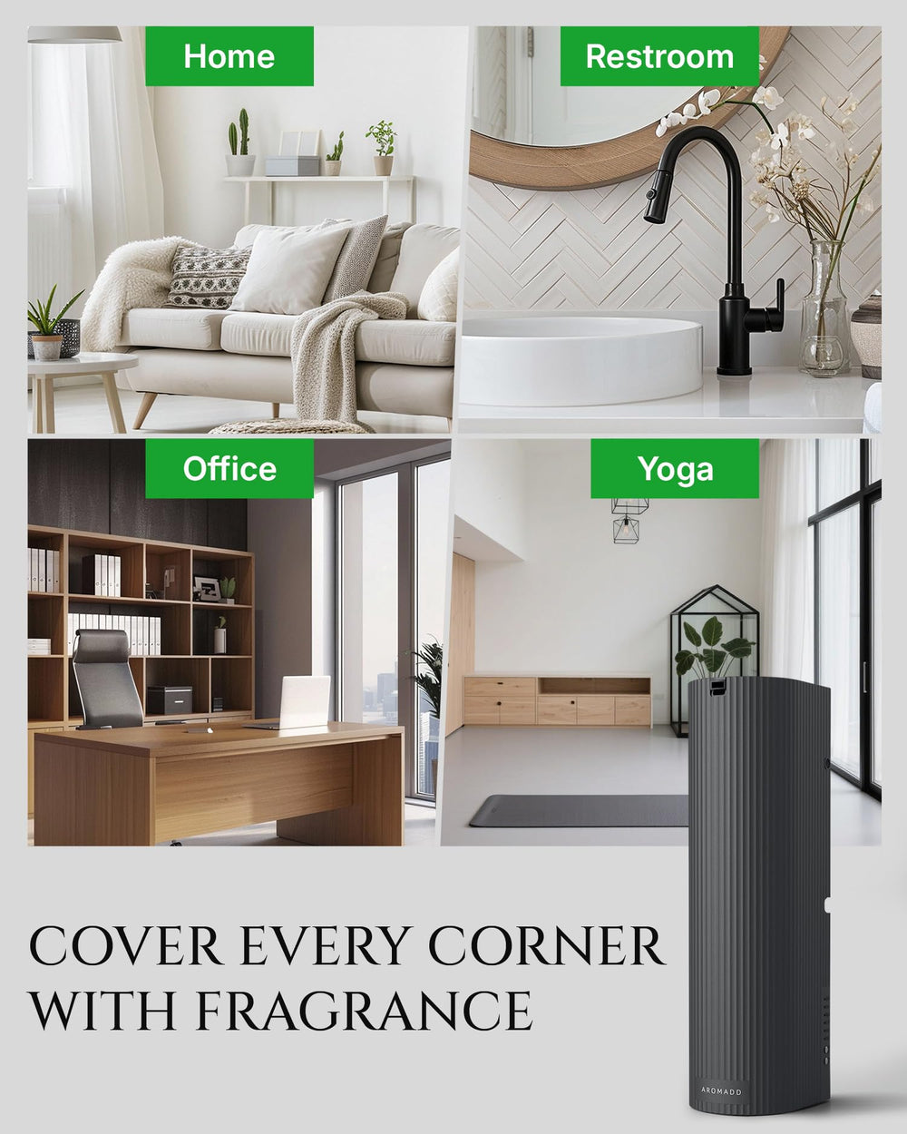 Aromadd diffuser one-touch mode switch for quick mode changes.