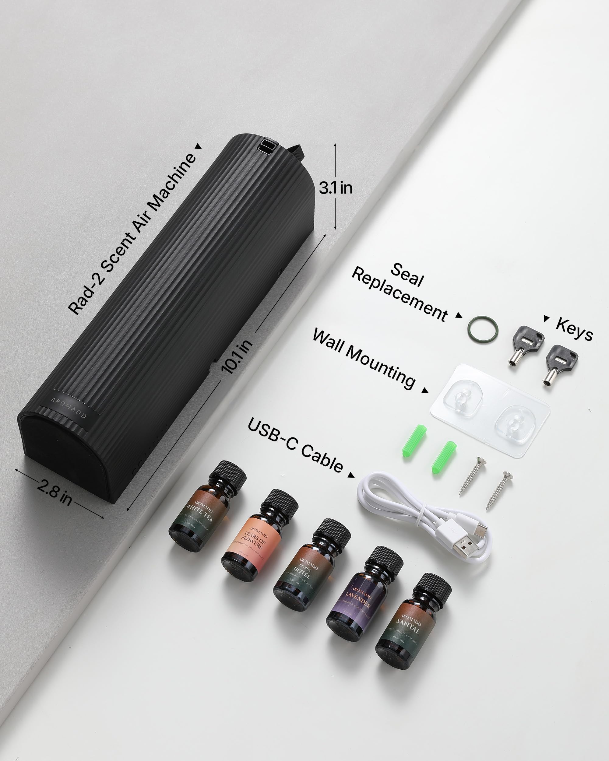 Aromadd diffuser USB-C powered with included cable for stable performance.