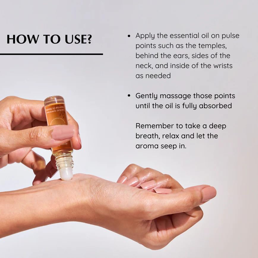 Aromafume Copal Roll-On on a desk creating a calming ambiance