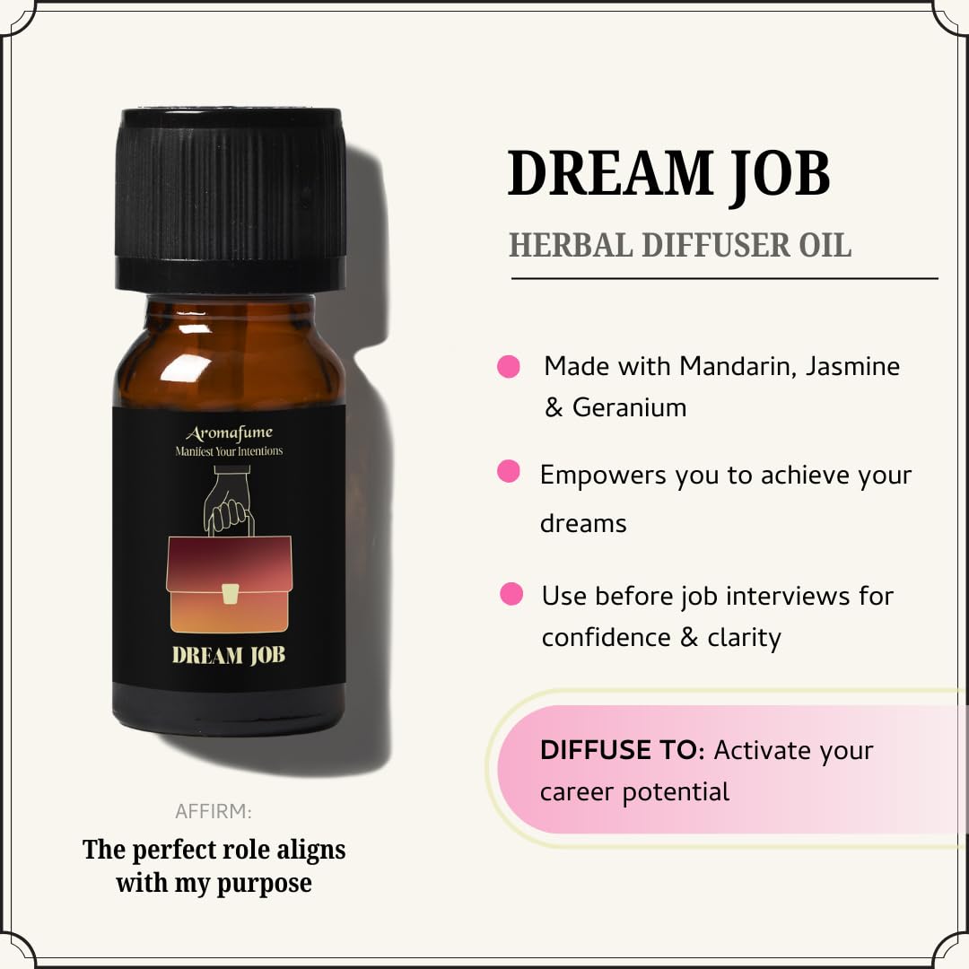 Aromafume Dream Job bottle diffuser blending citrus-sweet notes for ambition
