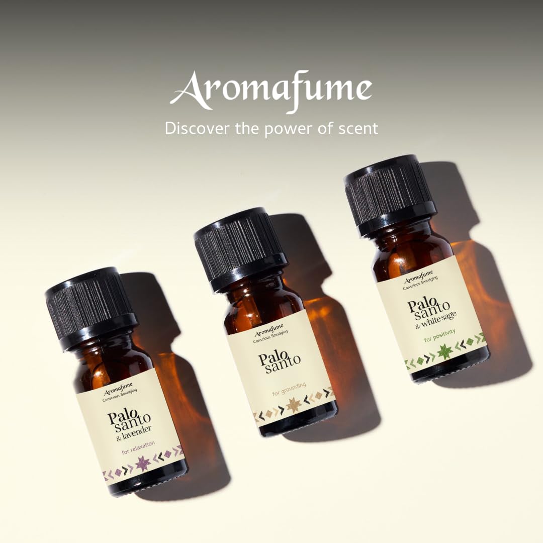 Aromafume eco-conscious production badge emphasizing sustainable sourcing.