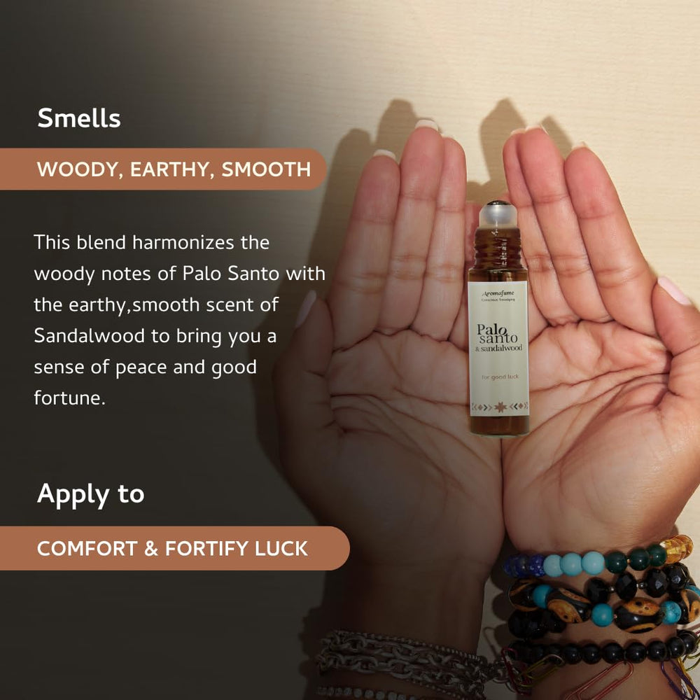 Aromafume ethical sourcing Palo Santo with sustainable sandalwood blend.