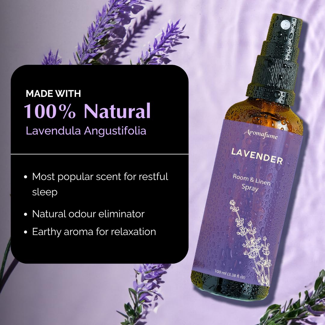 Aromafume Lavender bed linen spray mist refreshes fabrics