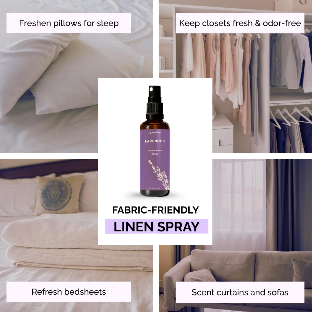 Aromafume Lavender curtains and clothes spray freshens textiles