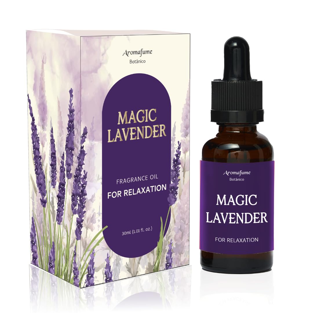Aromafume Magic Lavender essential oil bottle ready for calming diffuser sessions