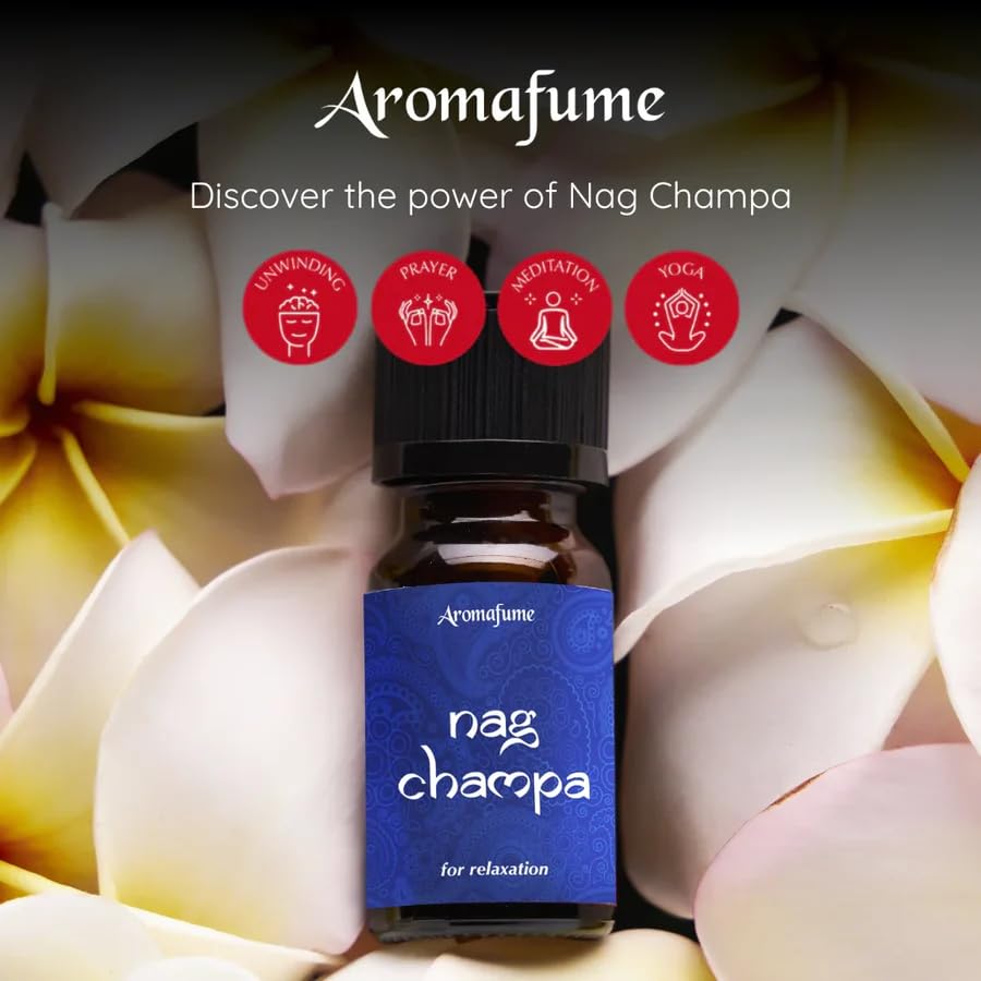 Aromafume Nag Champa branding label highlighting vegan and cruelty-free values