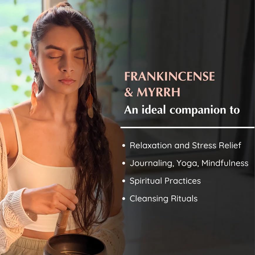 Aromafume resin-infused fragrance enhances calming atmospheres during meditation and prayer.
