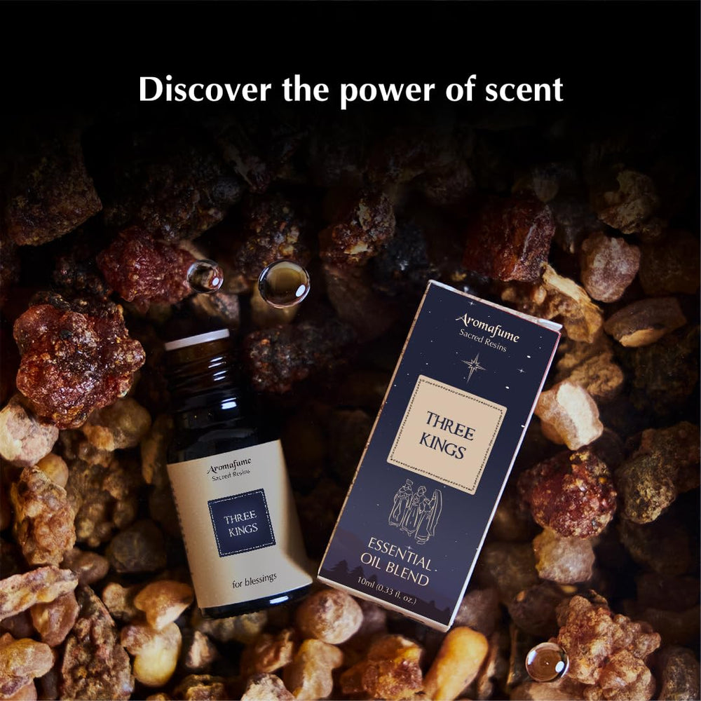 Aromafume Three Kings bottle label detail highlighting ingredients
