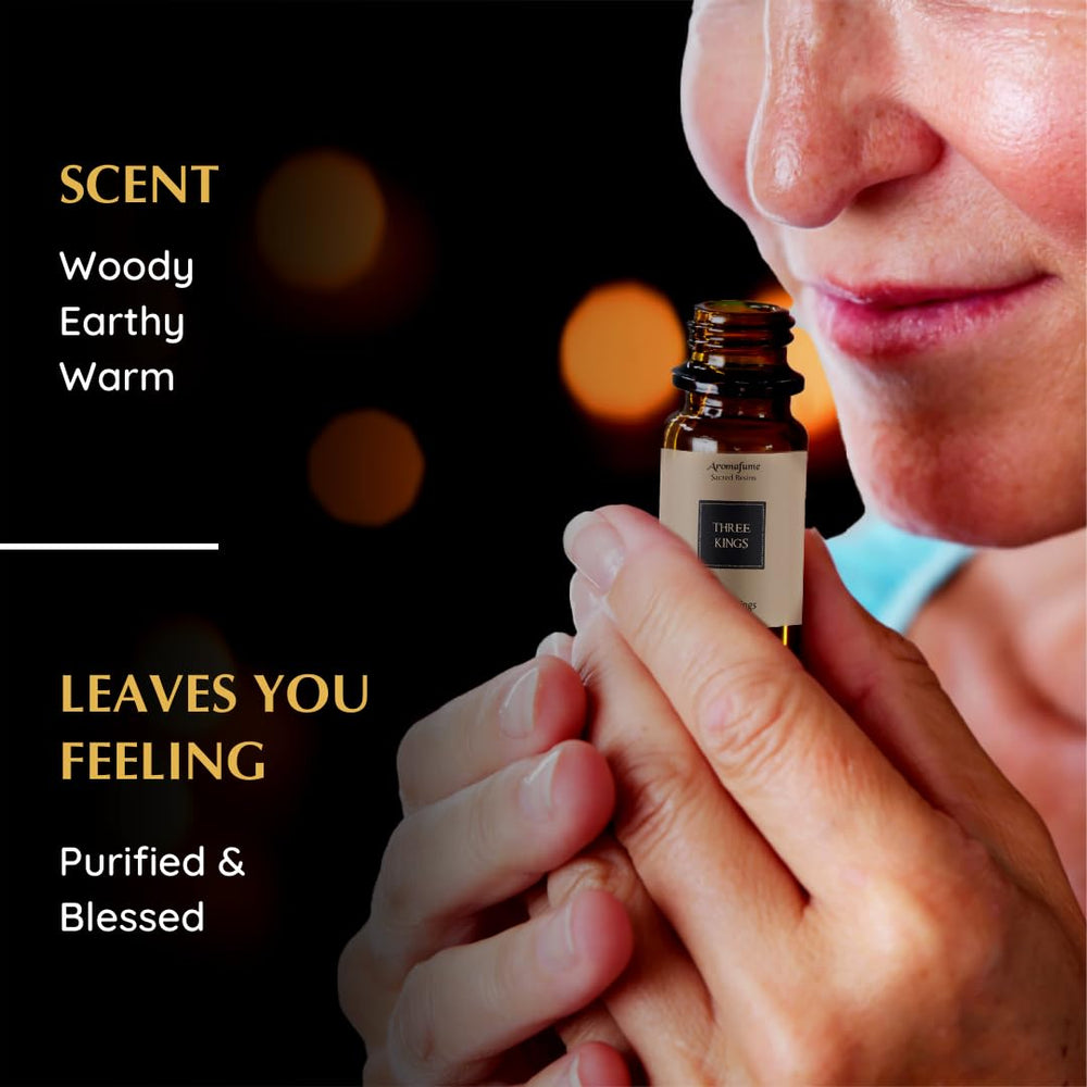 Aromafume Three Kings earthy scent profile with woody notes