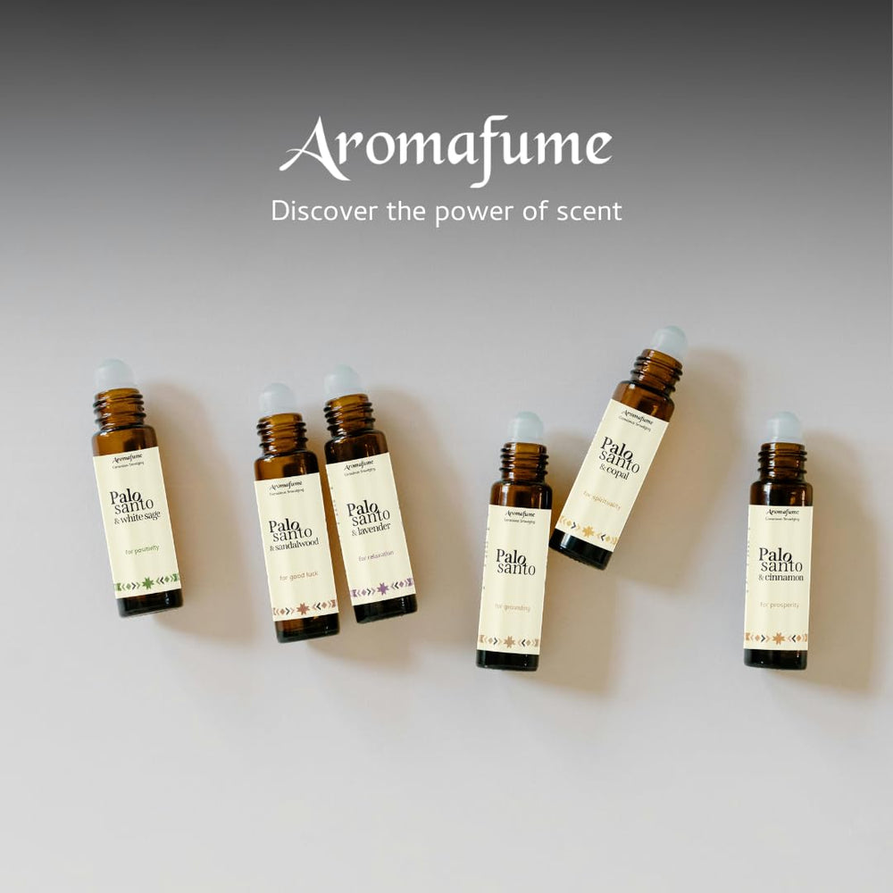 Aromafume travel-friendly roll-on 10ml for convenient use on the move.