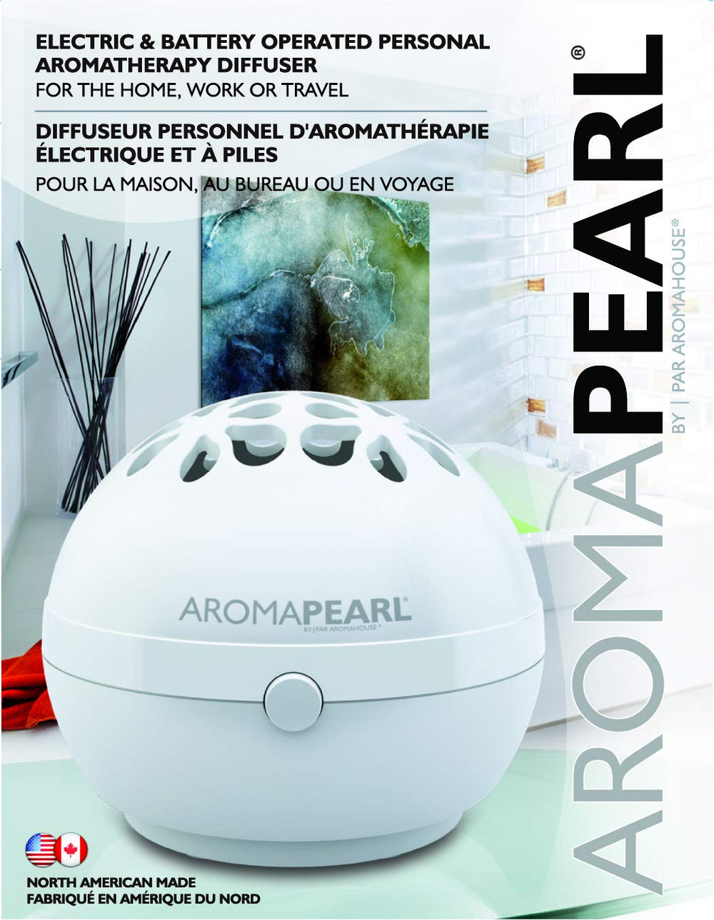 AromaHouse AromaPearl diffuser side profile showing compact design