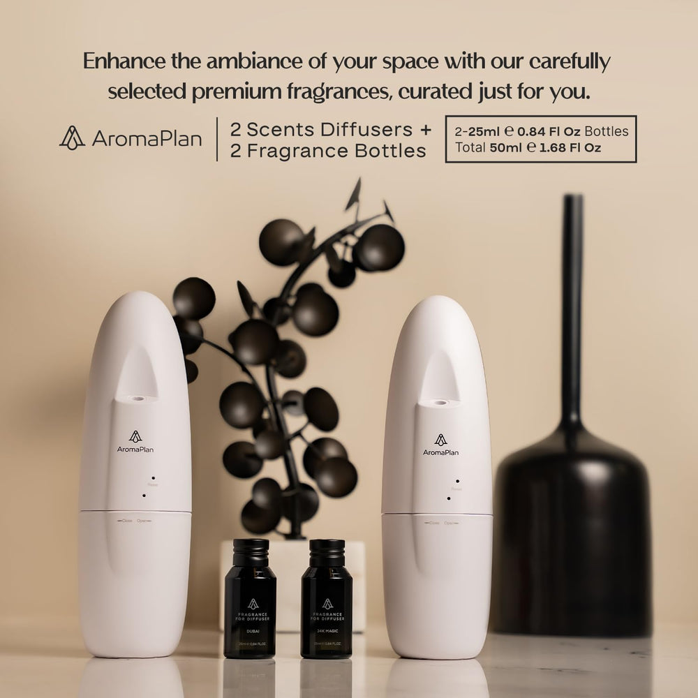AROMAPLAN Bluetooth app control for scheduling and customization from iOS or Android