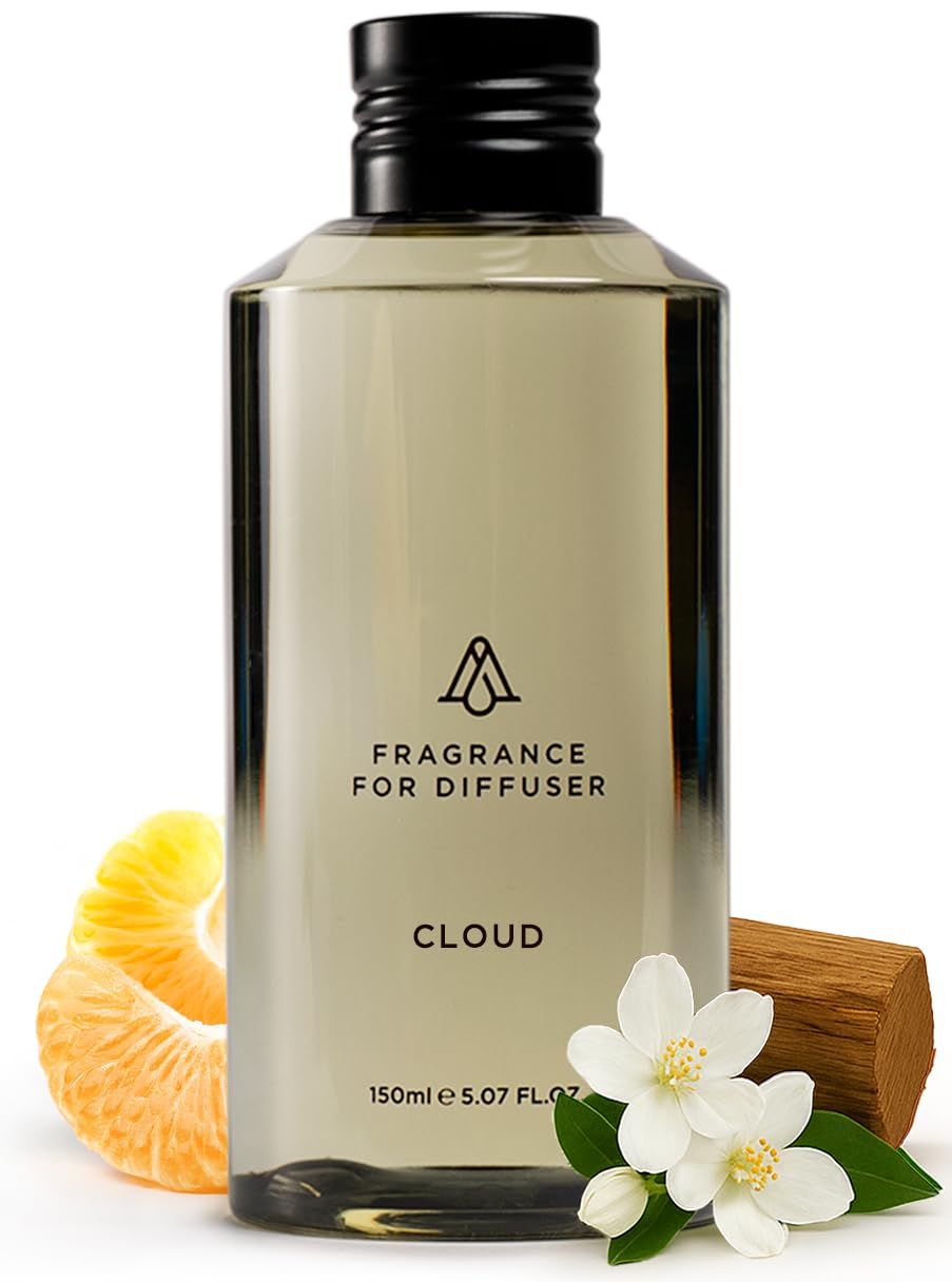 AROMAPLAN Cloud fragrance bottle showcases premium home luxury scent for lasting hotel-inspired atmosphere.