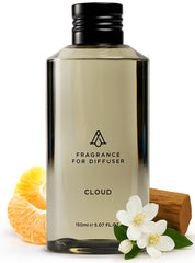 AROMAPLAN Cloud fragrance bottle showcases premium home luxury scent for lasting hotel-inspired atmosphere.