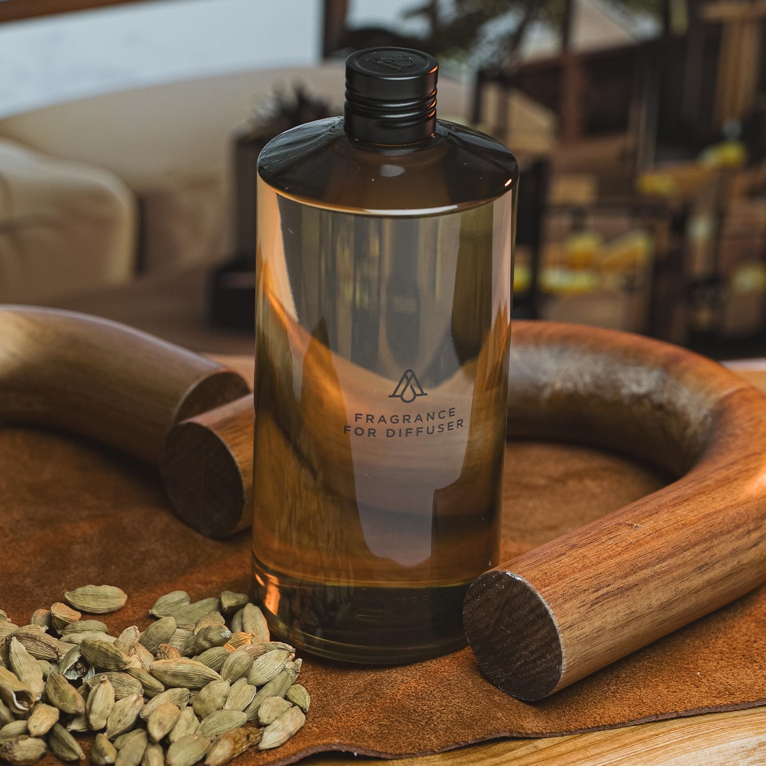 AROMAPLAN White Sandalwood diffuser at bedside for relaxing evenings