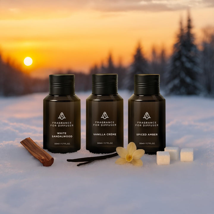 AROMAPLAN Winter Collection Vanilla Creme bottle delivers sweet warmth for inviting living spaces.