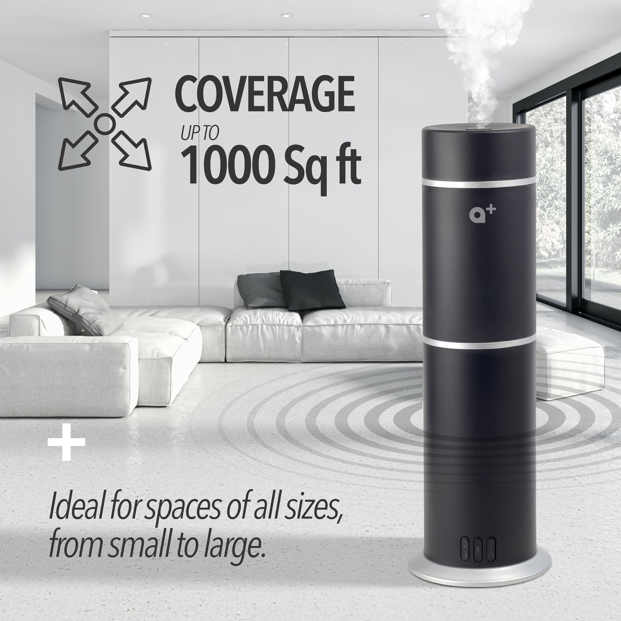 Aromar diffuser in a bedroom creating a quiet, peaceful atmosphere.