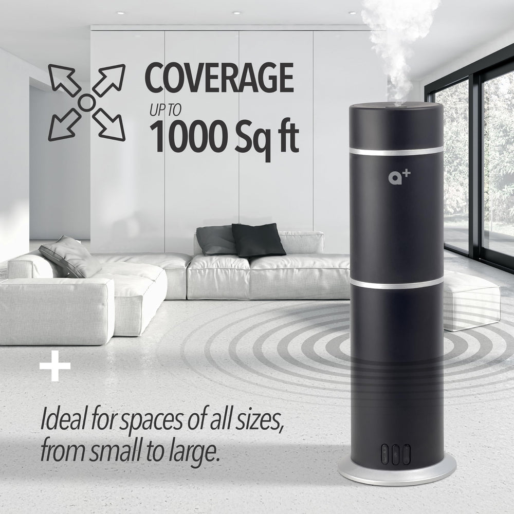Aromar diffuser in a bedroom creating a quiet, peaceful atmosphere.