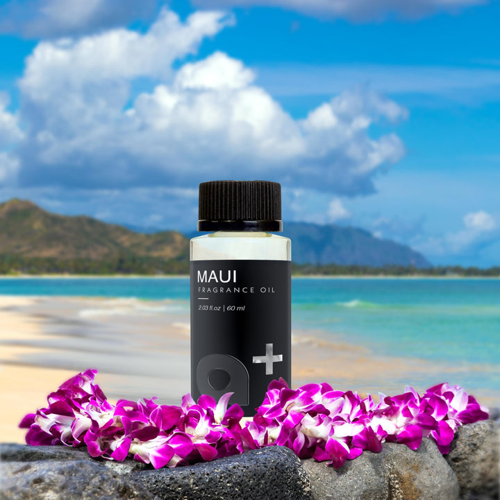 Aromar Maui diffuser setup with oil drizzle for a hotel-like scent experience at home