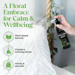 Bed linens scented with Aromasong Eucalyptus & Wild Mint.