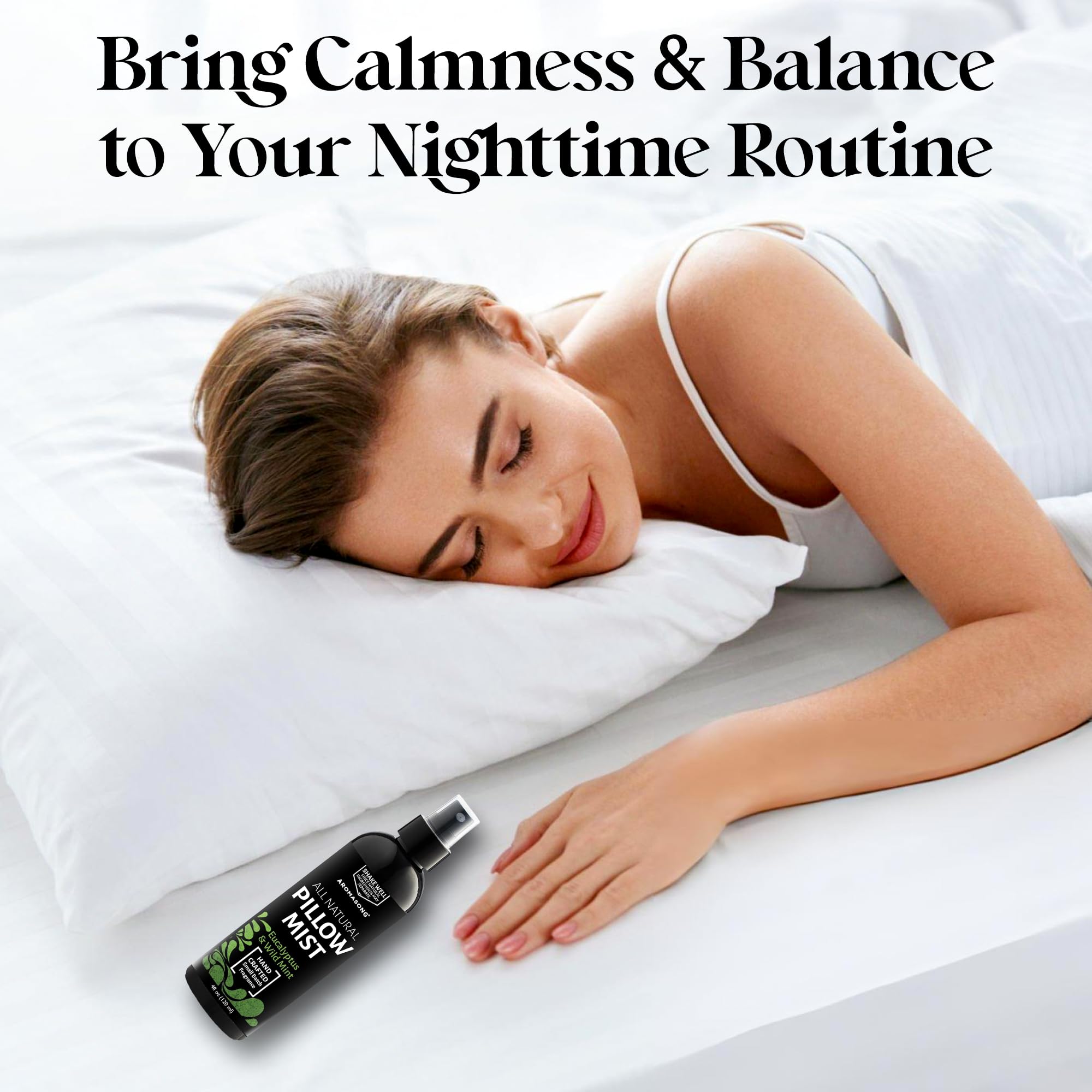 Travel-friendly Aromasong spray bottle for on-the-go relaxation.
