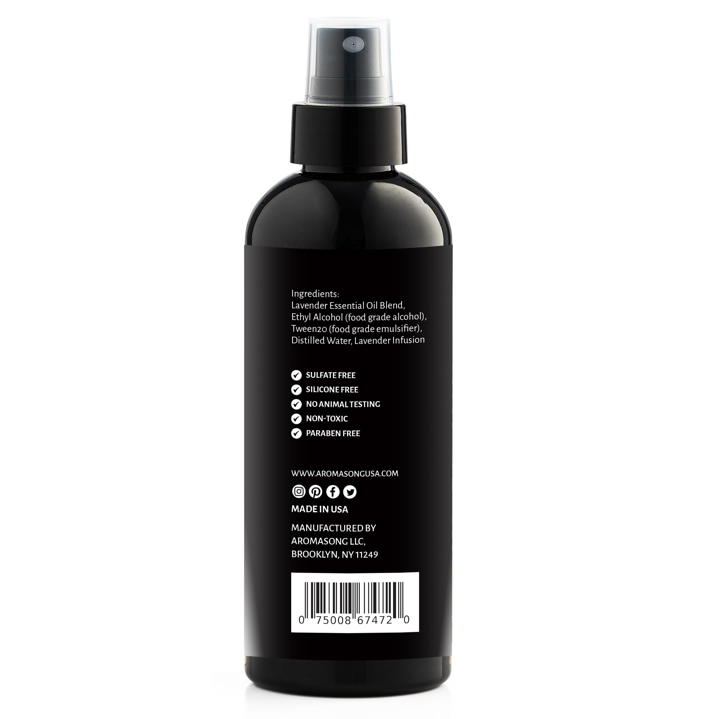 Lavender sleep ambience from Aromasong spray inviting restful evenings.