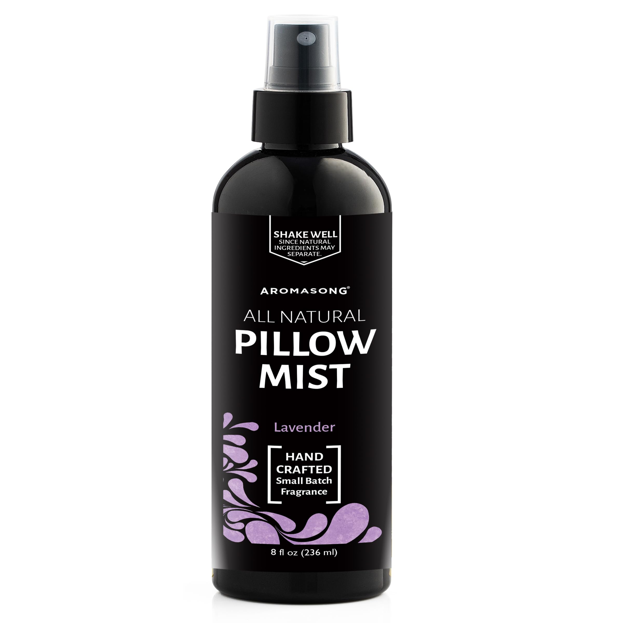 Travel-friendly Aromasong pillow spray bottle for trips and hotels.