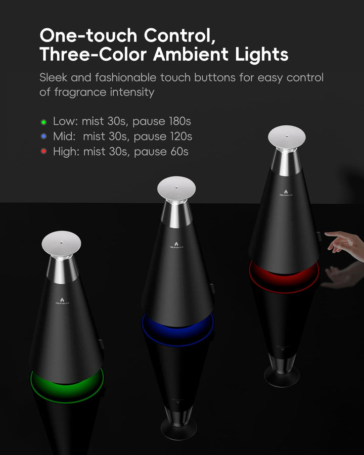 AROMASOUL 120ml fragrance bottle included for easy setup.