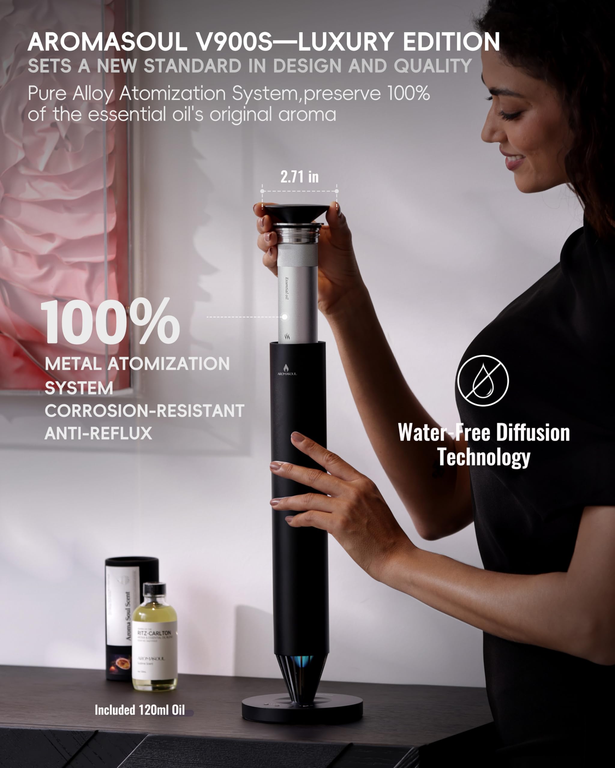 AROMASOUL dreamy ambient light, color-changing mood enhances room atmosphere
