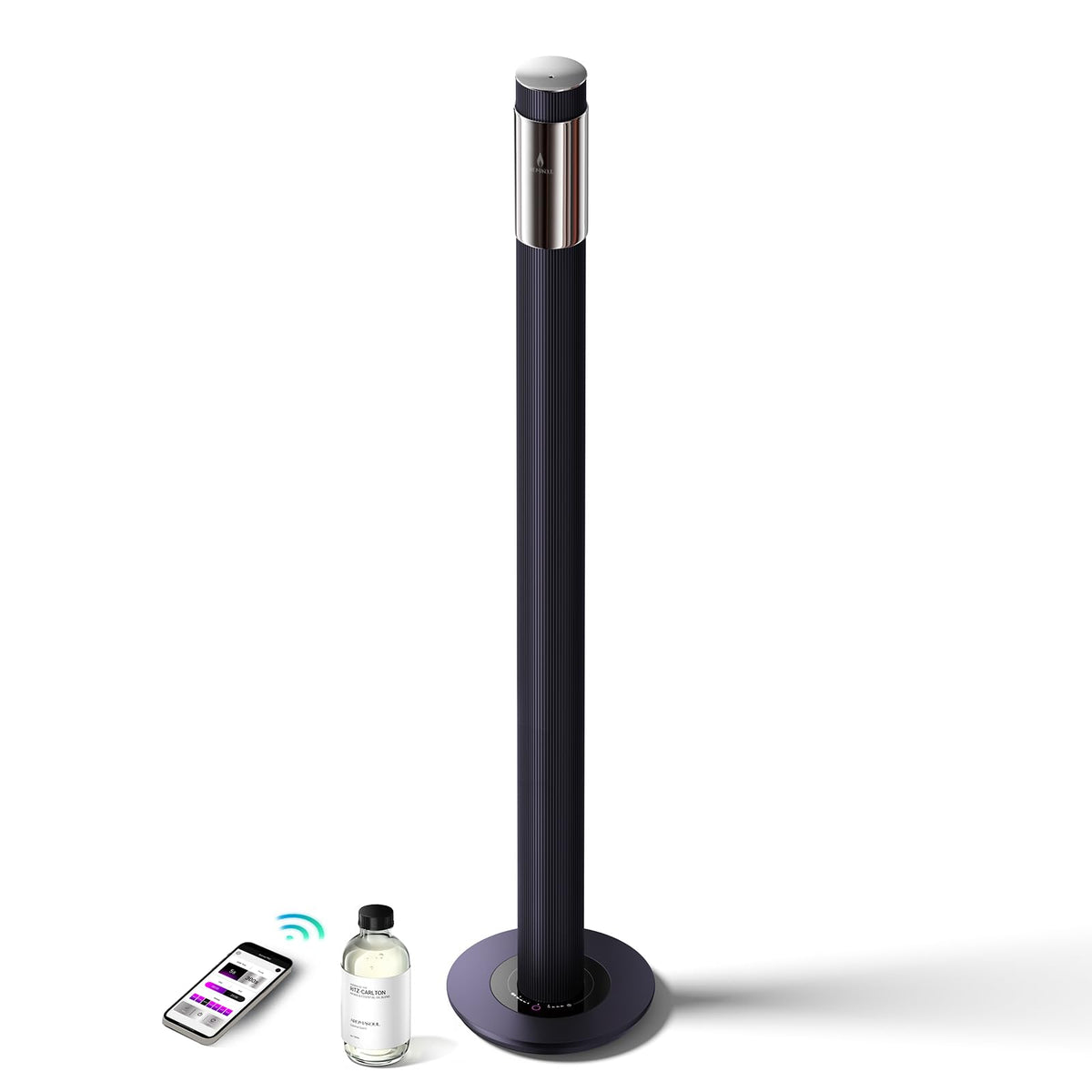 AROMASOUL luxury metal diffuser front view for elegant home ambience.