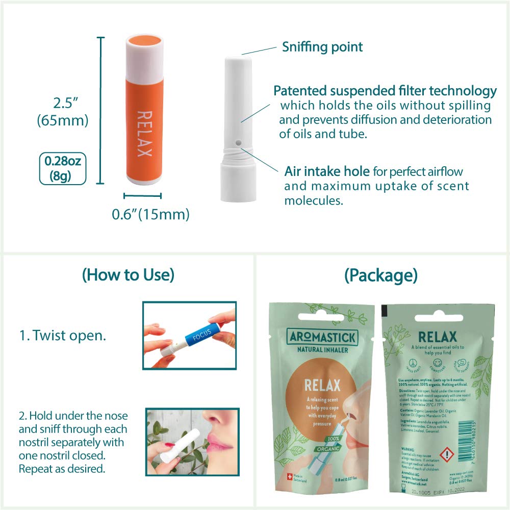 AromaStick twist-open mechanism shown for easy, hygienic use.