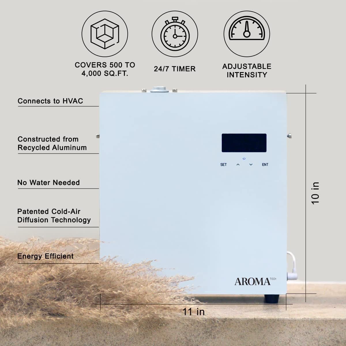 Aromatech AromaPro Bluetooth control enables easy scent scheduling and adjustment.