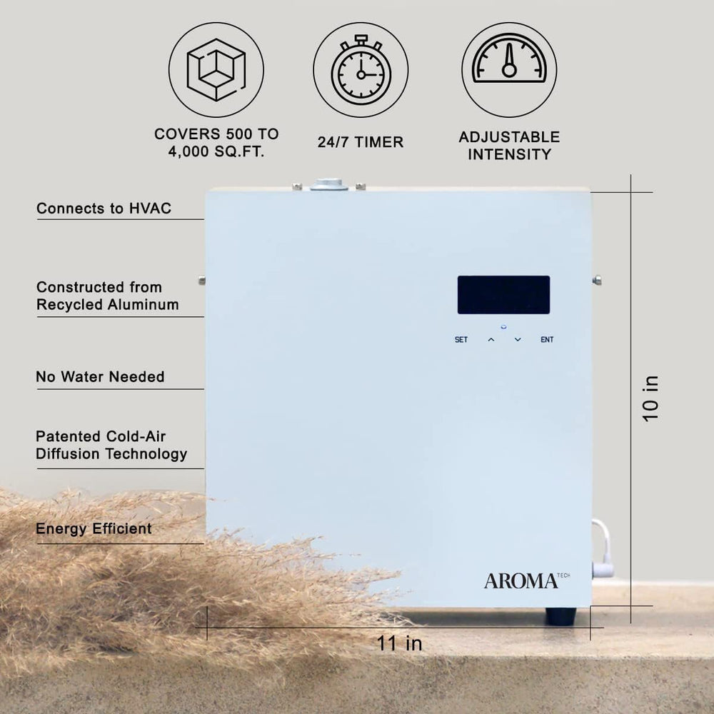 Aromatech AromaPro Bluetooth control enables easy scent scheduling and adjustment.