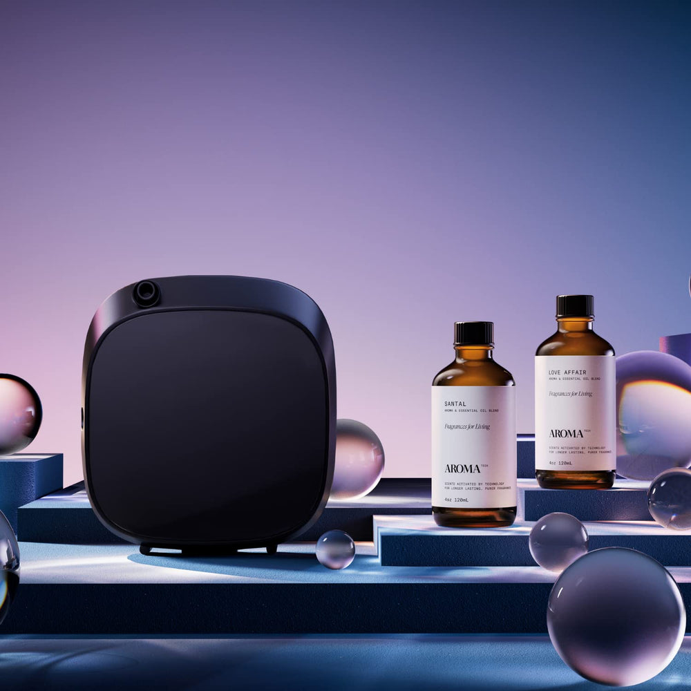 AromaTech Love Affair Cedar Ambergris bottle—elegant signature scent.