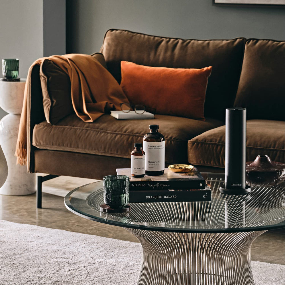 AromaTech Pumpkin Spice diffuser setup creates a hotel-inspired ambience in living spaces