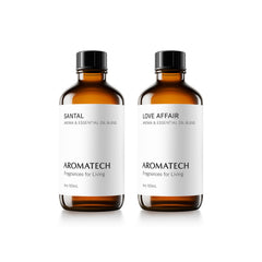 AromaTech Santal Cardamom Papyrus bottle—warm, inviting ambience.