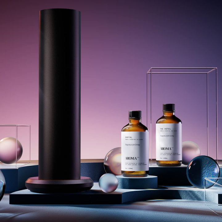 AromaTech The Hotel scent in a room setting with soft lighting