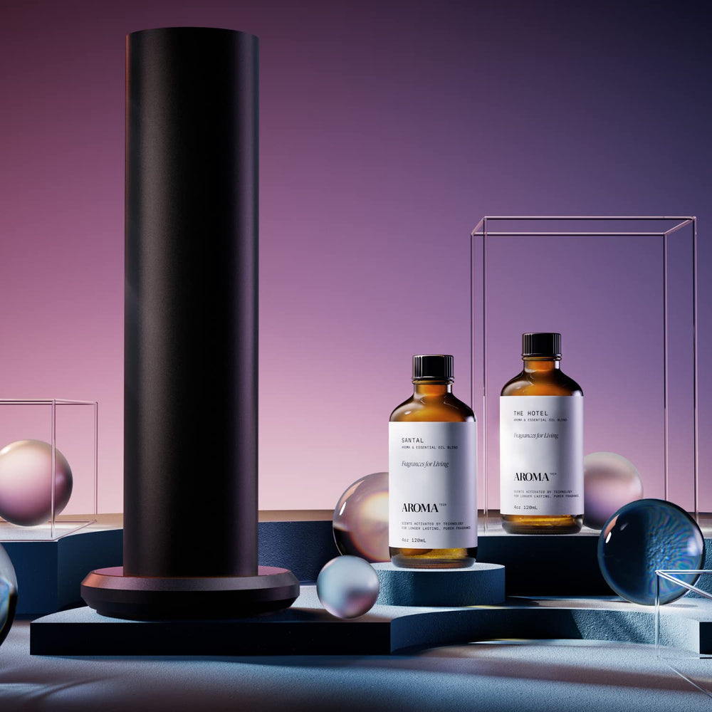 AromaTech The Hotel scent in a room setting with soft lighting