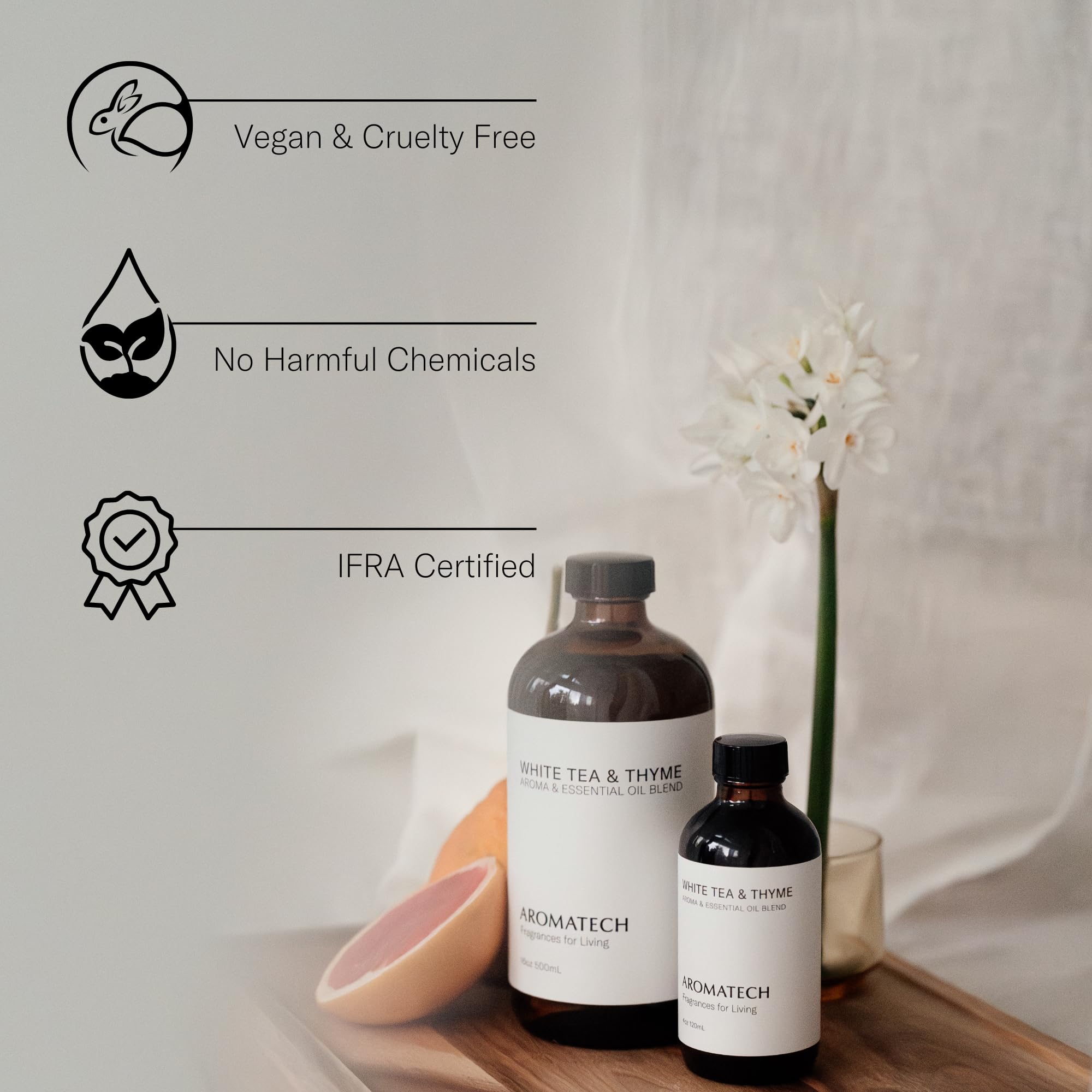 Aromatech White Tea & Thyme packaging suggesting refined gift-ready aroma