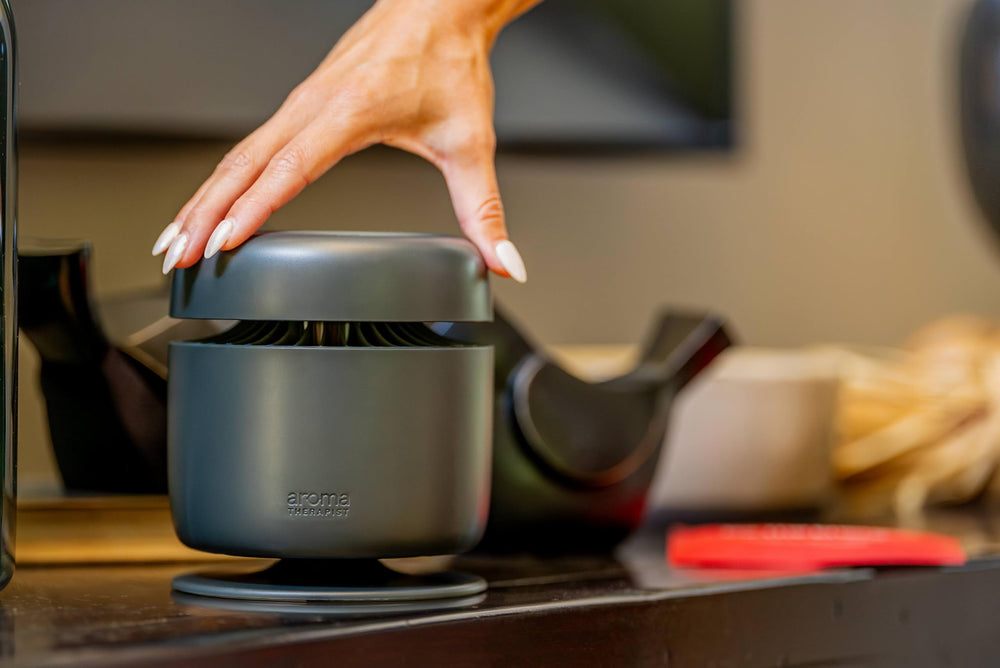 AromaTherapist AromaAmplifier features adjustable fan speeds for customizable scent strength.