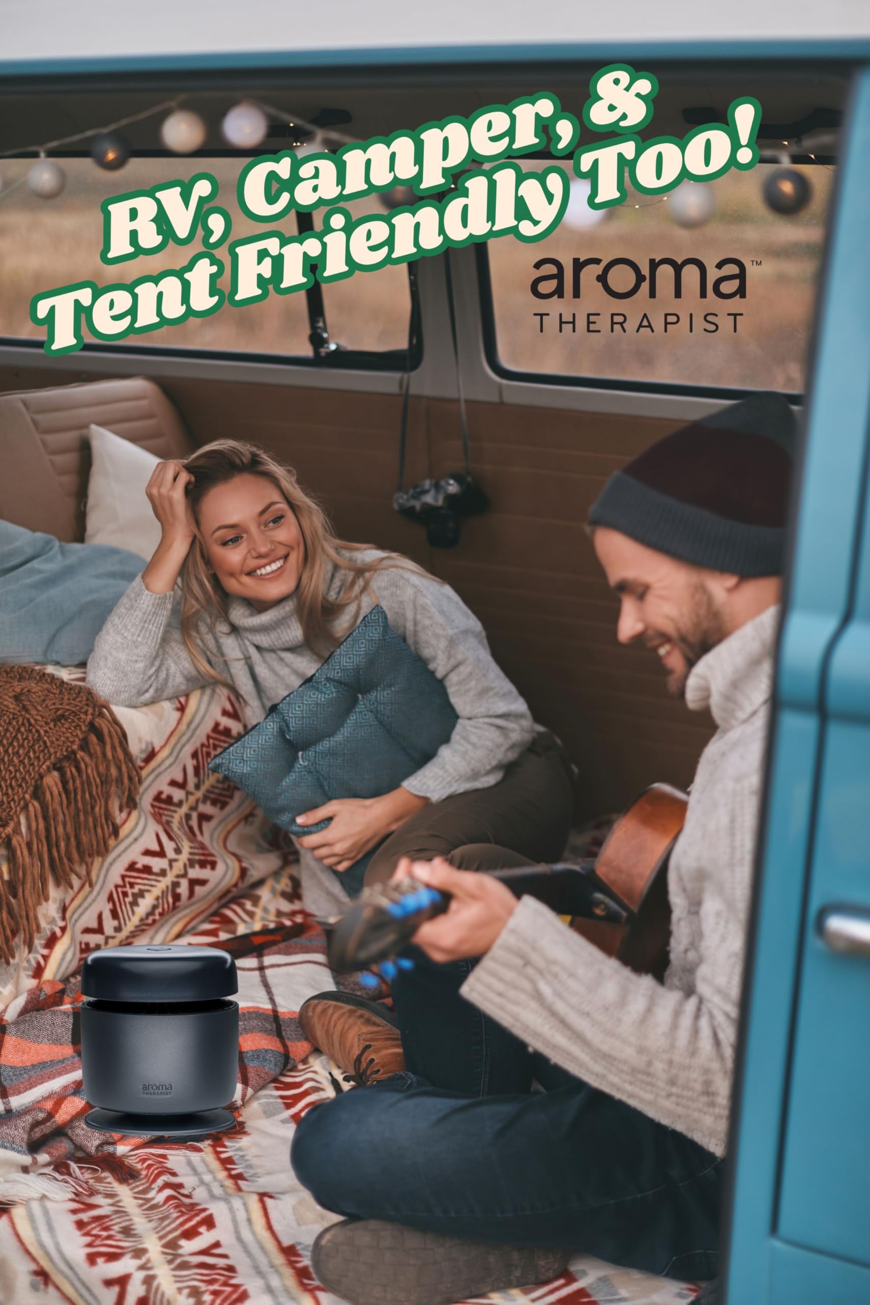 AromaTherapist AromaAmplifier portable, rechargeable for cordless use up to 22 hours.
