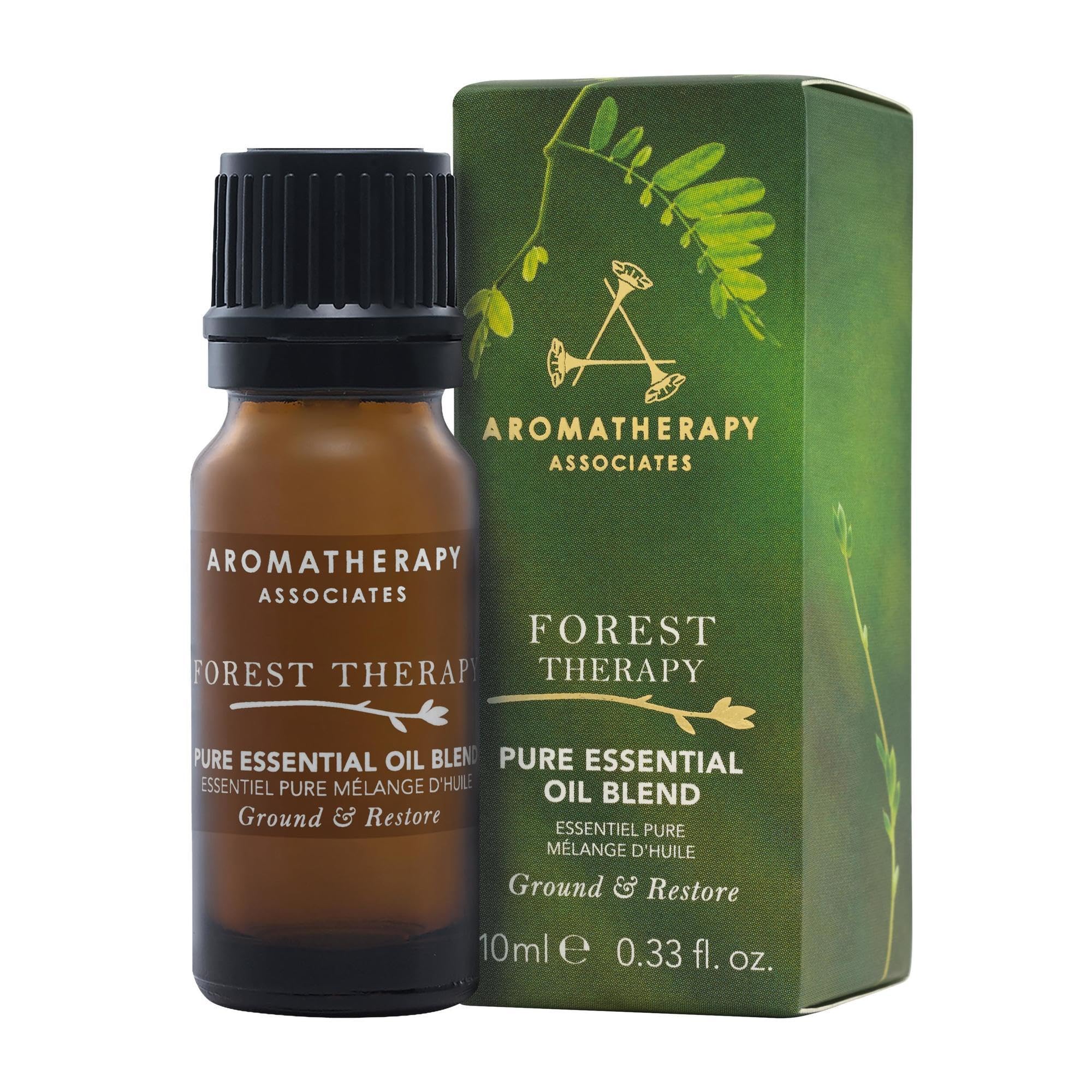 Aromatherapy Associates Forest Therapy bottle closeup, showcasing the pure undiluted blend.