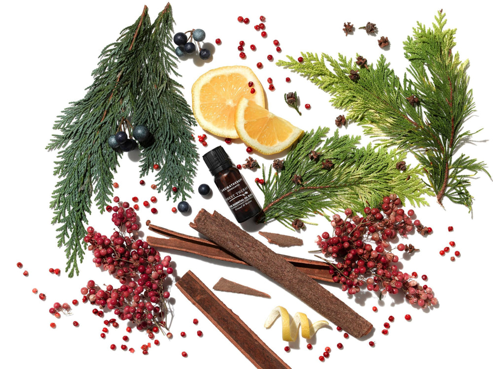 Cypress essence bottle from Aromatherapy Associates Forest Therapy emphasizes grounding aroma.