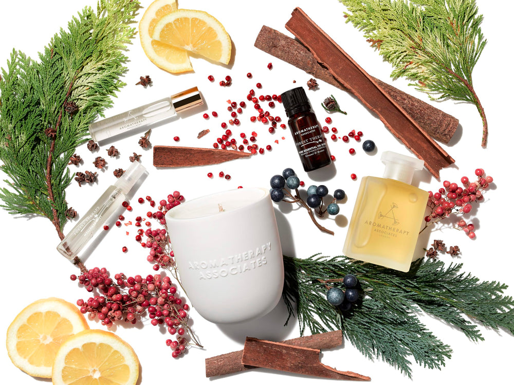 London handcraft label on Aromatherapy Associates Forest Therapy bottle suggests premium craft.