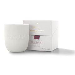 Aromatherapy Associates Rose Candle front view with ceramic holder for mood uplift.