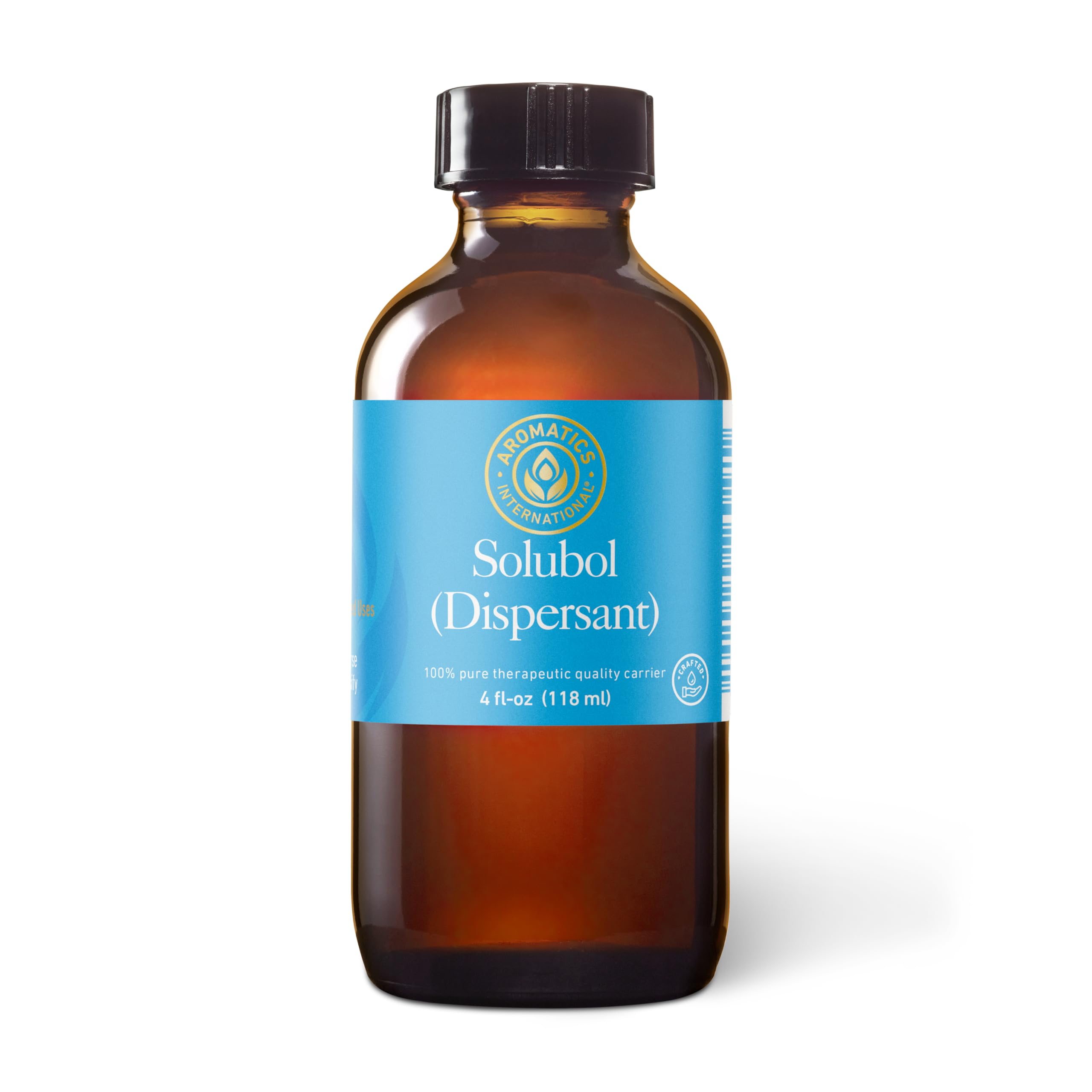 Aromatics International Solubol bottle with pour cap, easy dosing for stable blends.