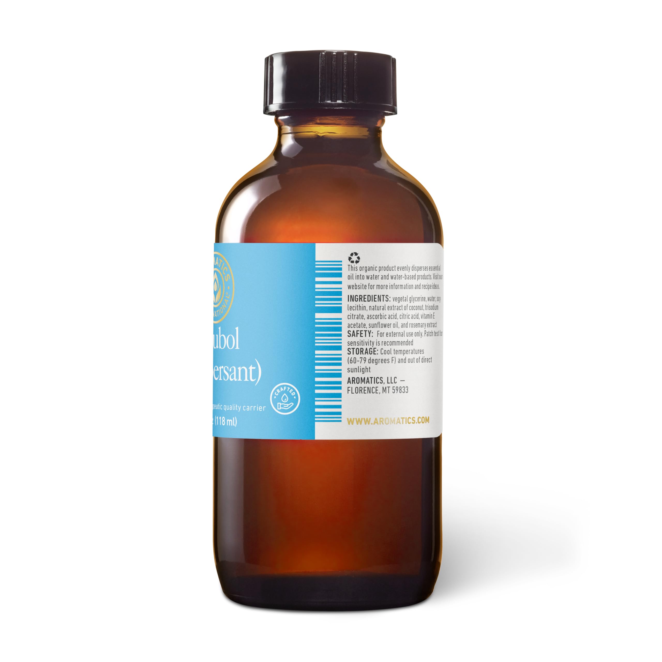 Solubol ingredients label image showing plant-based emulsifiers for oil dispersion.