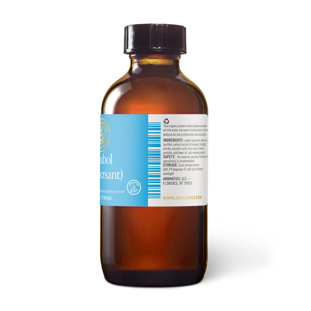 Solubol ingredients label image showing plant-based emulsifiers for oil dispersion.