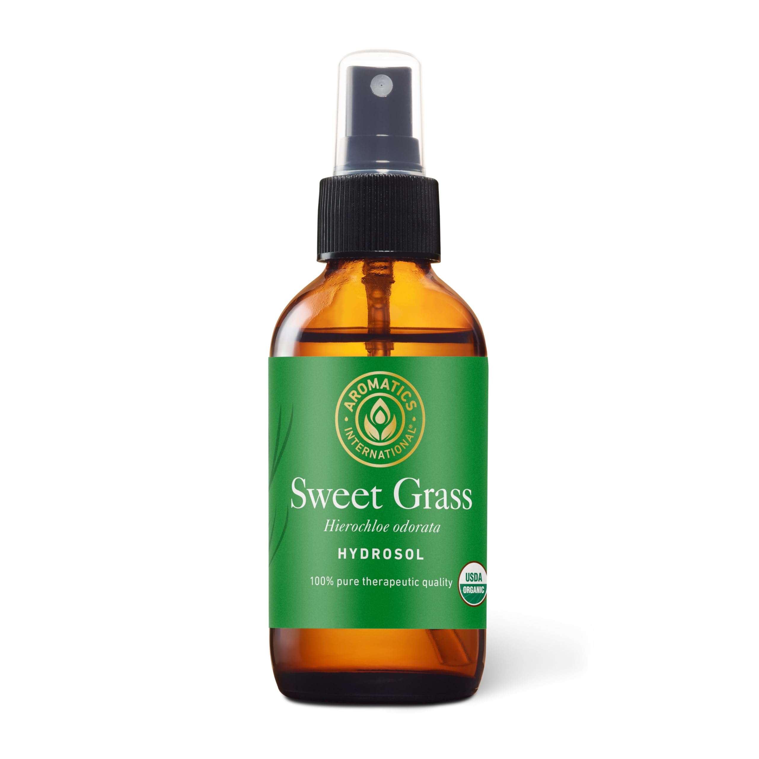 Aromatics International Sweet Grass Hydrosol bottle for refreshing rooms and skin.