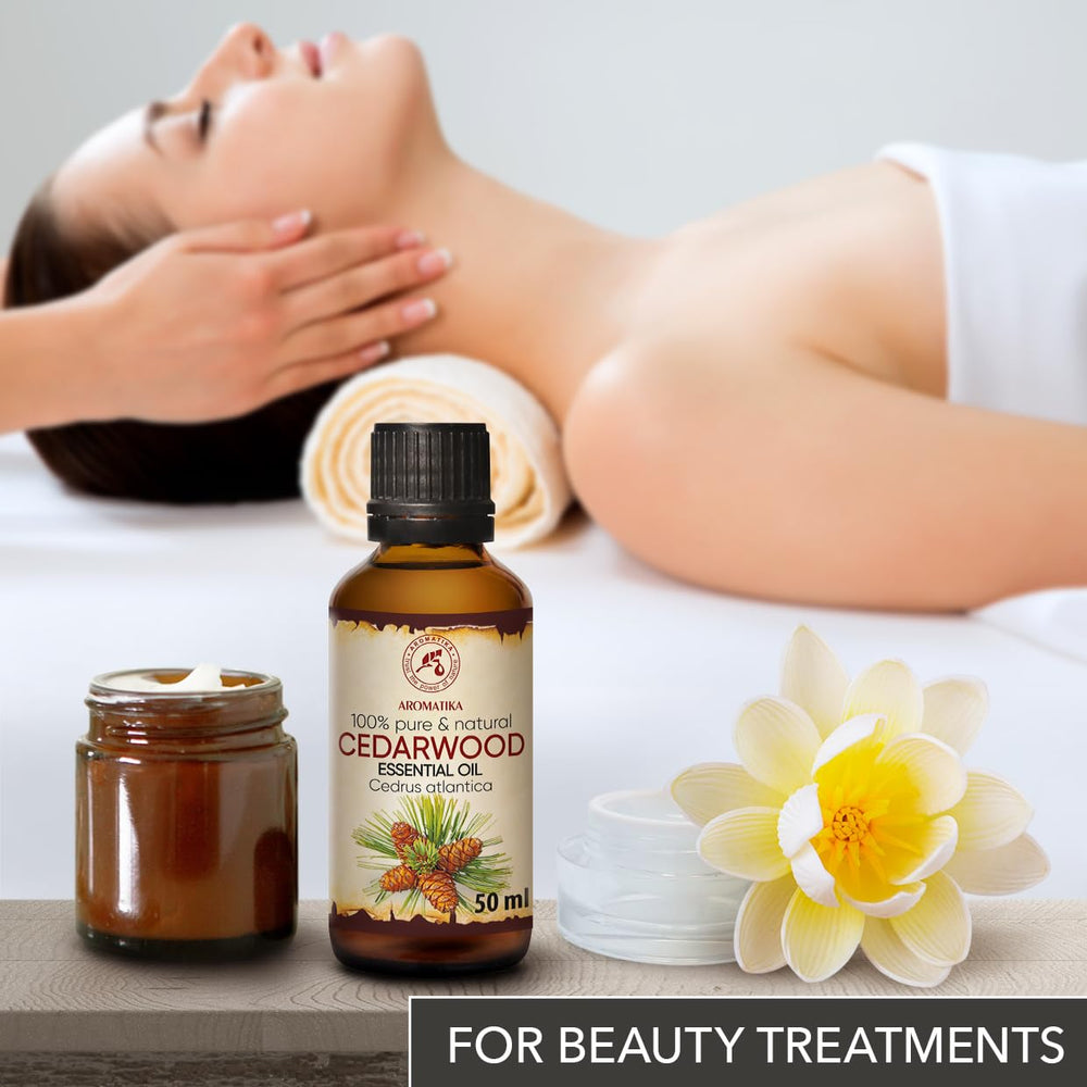 Relaxing massage with cedarwood oil diluted in a carrier oil.